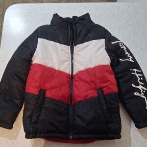 Tommy Hilfiger Black and Red Puffer Jacket
